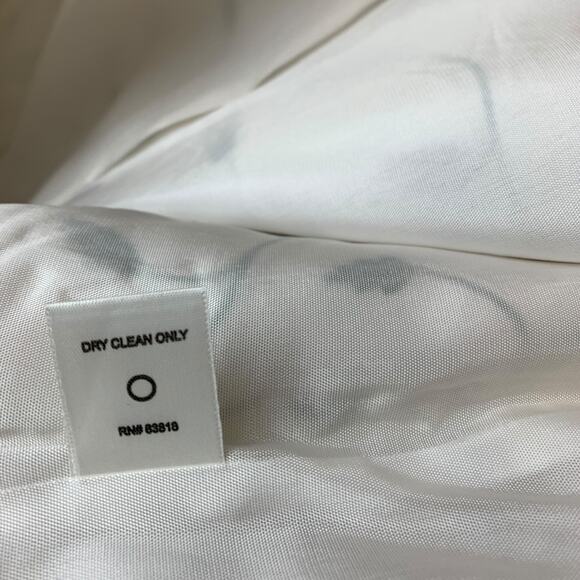 Austin Reed Coat Womens 12 White Embroidered Floral 100% Silk Long Jacket - Picture 9 of 10